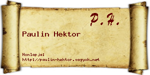 Paulin Hektor névjegykártya